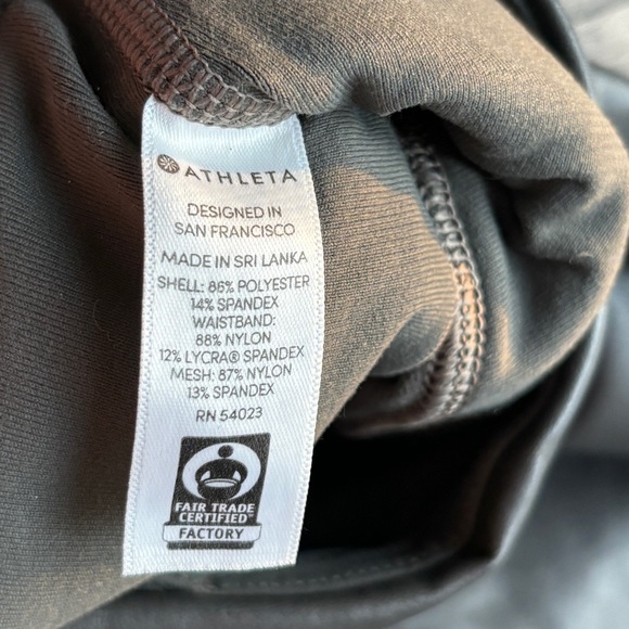 Athleta All Over Gleam Tight Leggings Pants Faux Leather High Rise Arbor Olive S - Picture 5 of 12